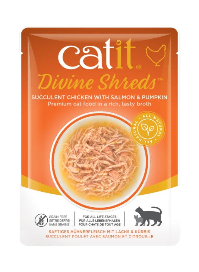 Catit Divine Shreds Chicken with Salmon  Pumpkin  18pcs