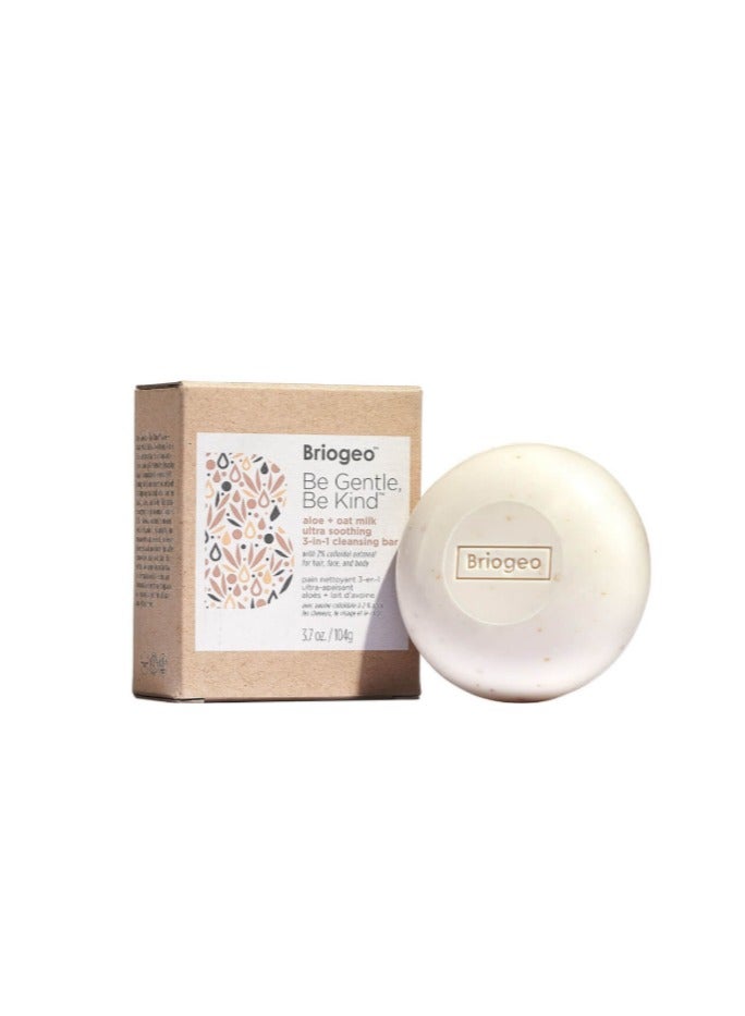 BRIOGEO BE GENTLE, BE KIND ALOE AND OAT MILK ULTRA SOOTHING 3-IN-1 CLEANSING BAR 104G