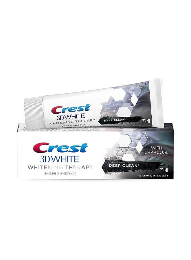 3D White Whitening Therapy Toothpaste - Deep Clean with Charcoal 75ml