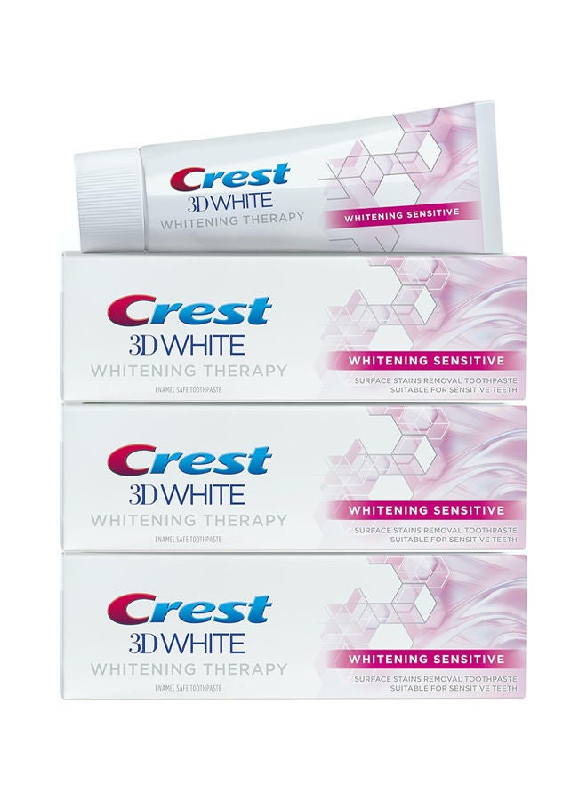 3D White Whitening Therapy Toothpaste - Whitening Sensitive 75ml Pack of 3