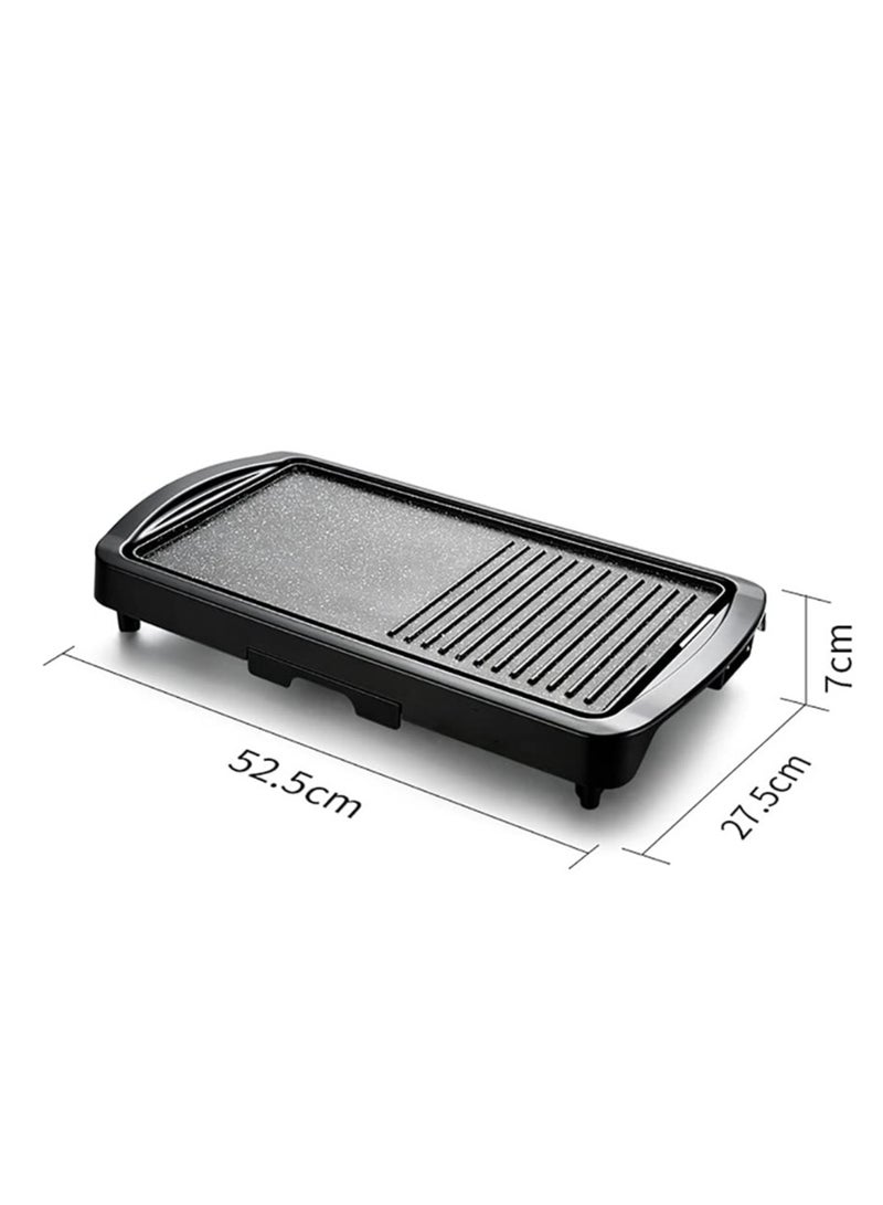 Electric Grill Pan, Grilling Machine, Multifunctional Grill Pan, Electric Frying Pan, Smokeless Non-Stick Frying Pan, Fried Fish Pan, Adjustable Tempe