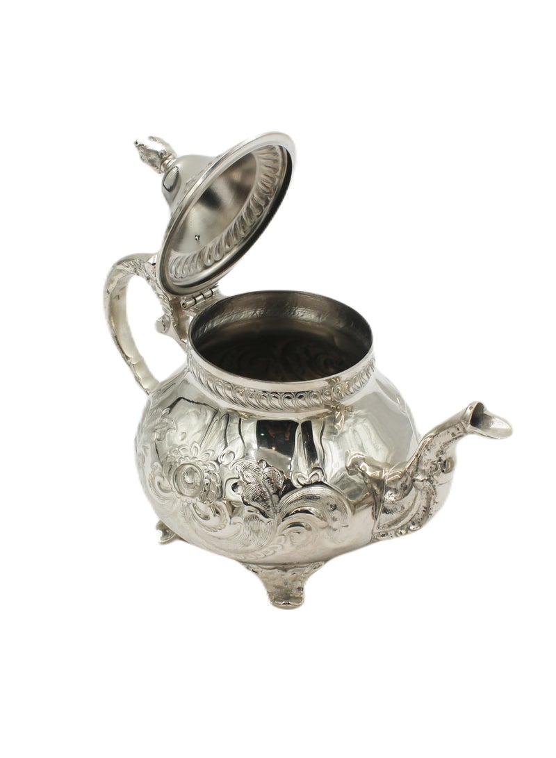 Moroccan Arabic Traditional Silver Plated Tea Pot 24 X 21 cm
