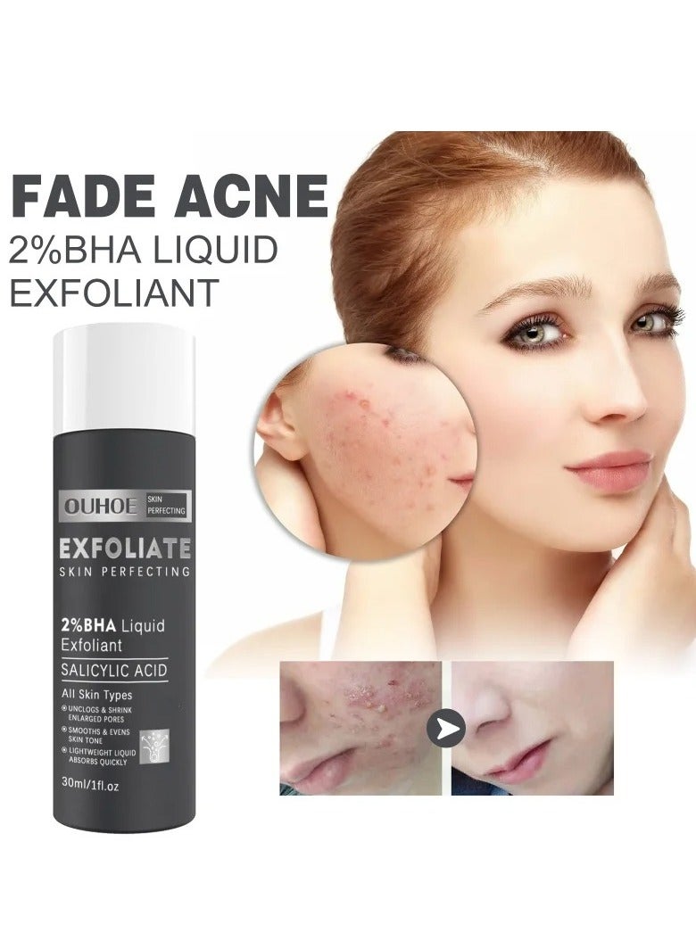 30ml Acne Treatment Serum, Anti Acne Pores Shrink 2 Percent BHA Liquid Salicylic Acid Skin Rejuvenation Essence, Facial Exfoliant For Blackheads, Enlarged Pores, Wrinkles And Fine Lines