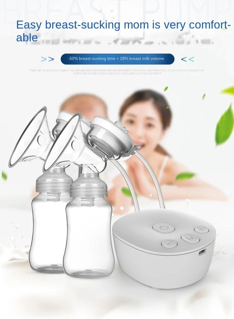 Double Electric Breast Pump USB Electric Breast Pump With Baby Milk Bottle Cold Heat Pad BPA Free Powerful Breast Pumps