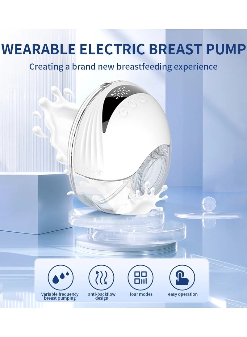 Wearable Breast Pump Hands Free Electric Breast Pumps Comfort Milk Collector Lightweight with LED Display 4 Modes & 12 Levels