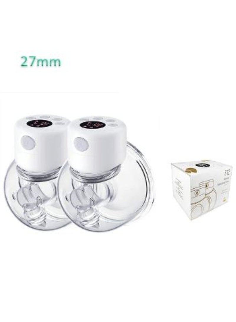 S12 Hands Free Electric Breast Pumps Mother Milk Extractor Portable Breast Pump Wearable Wireless Breastpump (27MM Double)