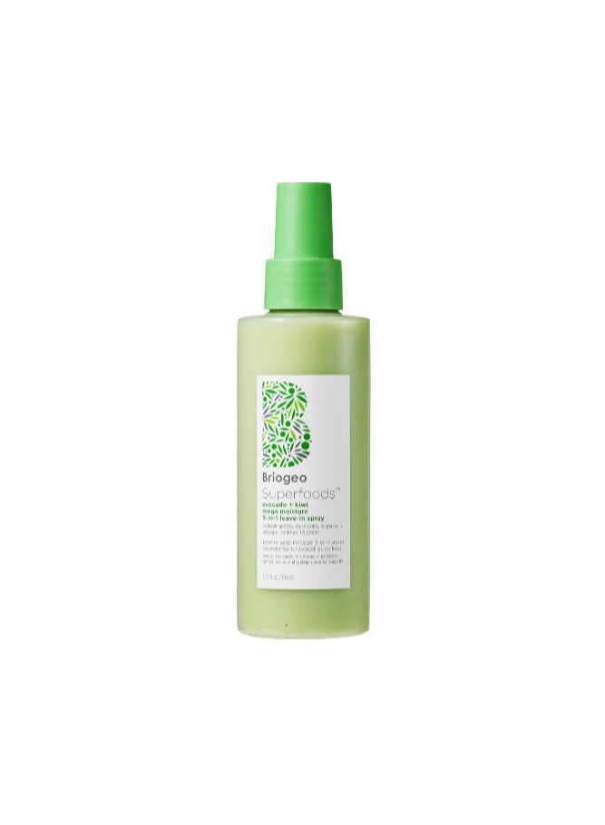 BRIOGEO SUPERFOODS AVOCADO AND KIWI MEGA MOISTURE 3-IN-1 LEAVE-IN SPRAY 170ML