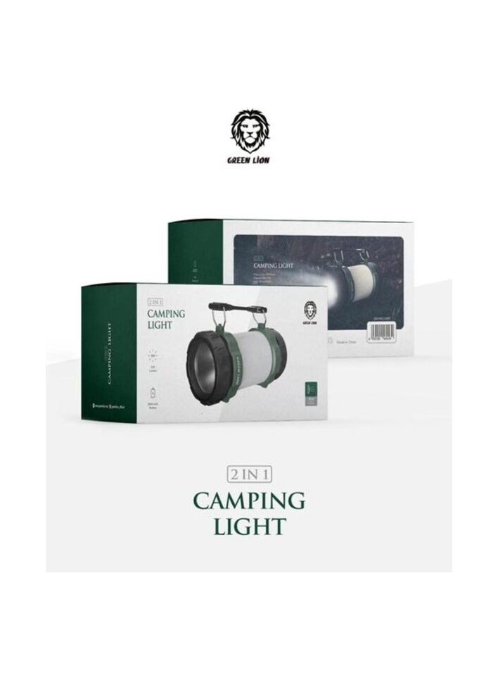 Green Lion 2 In 1 Camping Flash Light 3000mAh 500Lm, 200 M Light Distance, IP44 Waterproof, 3-6H Run Time - Flash Light