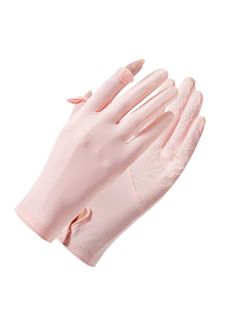 Women's Cool Outdoor Sunscreen Breathable Non-slip Sports Cycling Ice Silk Gloves