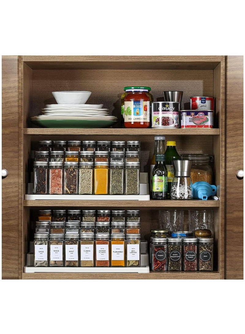 24Pcs Spice Jars with Labels - Glass Spice Jars with Shaker Lids, Minimalist Spice Labels Stickers, Collapsible Funnel, 4oz Seasoning Containers