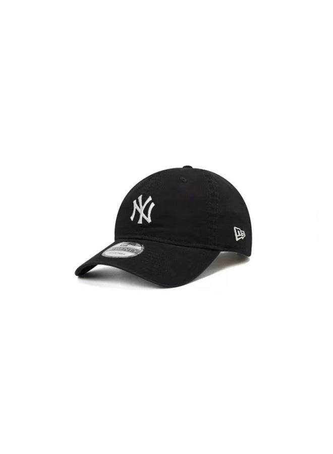 New Era 9Fort New York Yankees Baseball Hat Duck billed Hat Sun Hat Pointed Hat Sun Hat Pure Cotton Men's and Women's Hat Baseball Outdoor Black