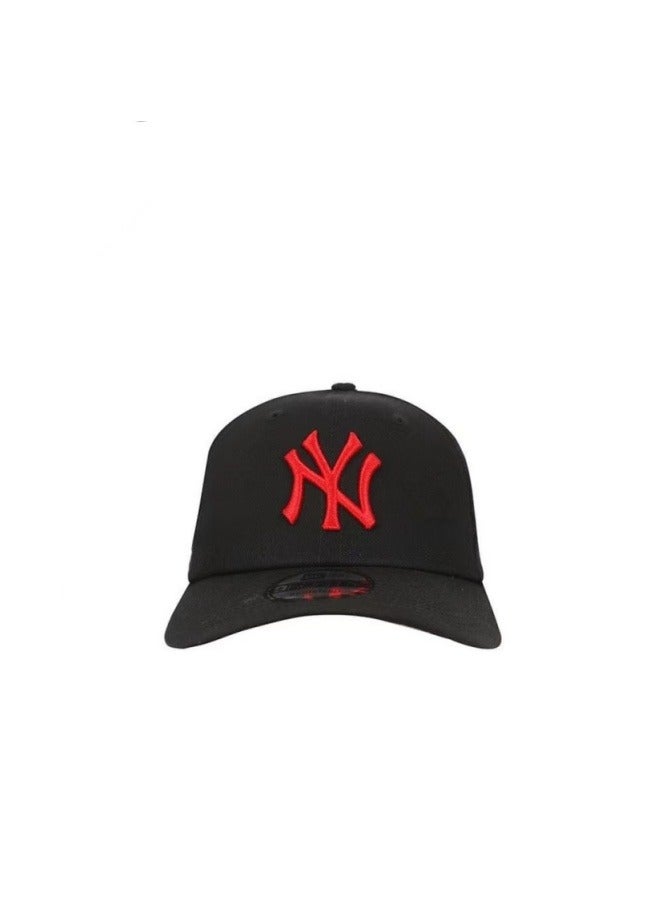 New Era 9Fort New York Yankees Baseball Hat Duck billed Hat Pointed Hat Sun Hat Pure Cotton Men's and Women's Hat Baseball Outdoor Black