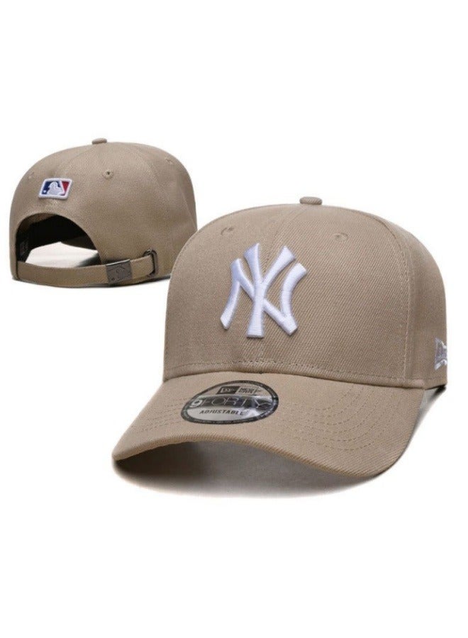 New Era 9Fort New York Yankees Baseball Hat Duck billed Hat Pointed Hat Sun Hat Pure Cotton Men's and Women's Hat Baseball Outdoor brown