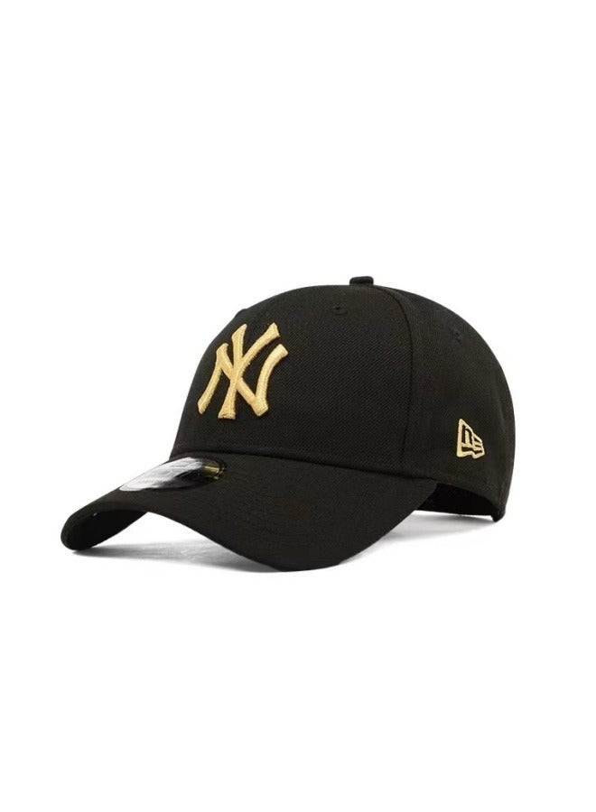 New Era 9Fort New York Yankees Baseball Hat Duck billed Hat Sun Hat Pointed Hat Sun Hat Pure Cotton Men's and Women's Hat Baseball Outdoor Black