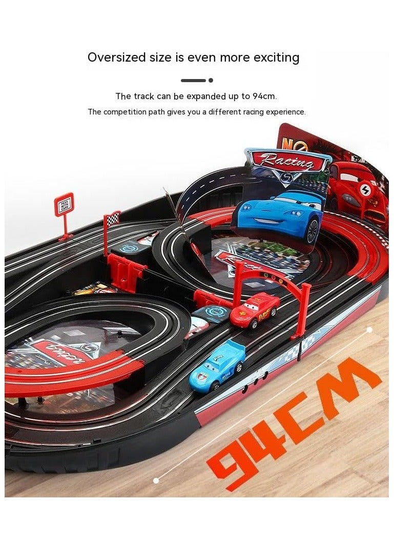 COOLBABY Twin Remote Control Racing Boys And Girls With Track Lightning McQueen Toys Electric Car Children's Racing Toys