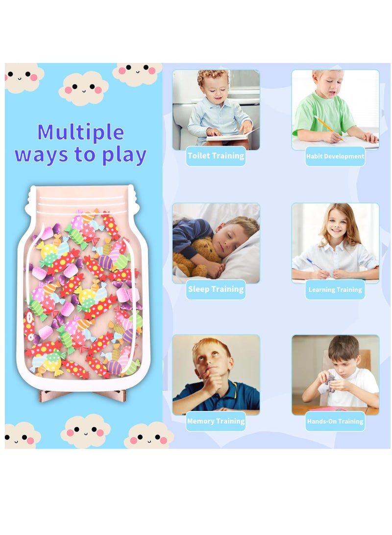 Gifts Reward Chart for Kids, Toddlers Magnetic Reward Jar Reward Chart Set Personalized Candy Reward Jar Chore Chart for Boys Girls Good Behavior Home Training Rewards Jar Gift