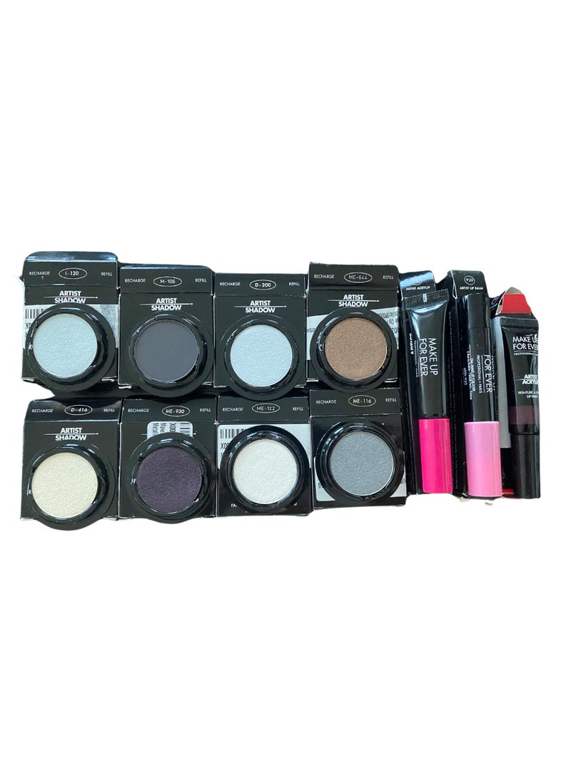 Make Up For Ever - Set of 8 Eyeshadows + 3 lipstick / lipgloss