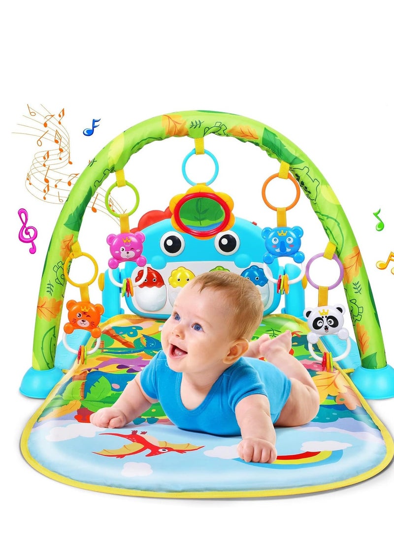 Tummy Time Baby Gym Play Mats,Kick & Play Piano Gym for Infants Baby Toys
