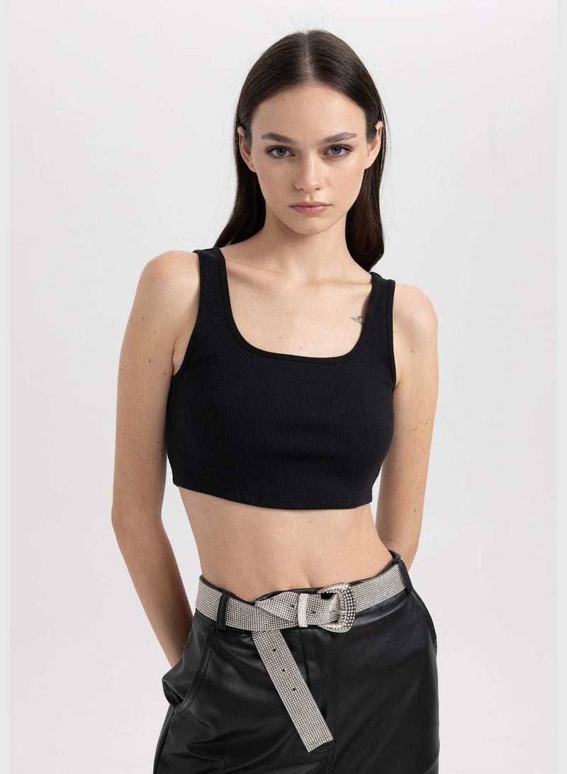 Crop Square Collar Corded Camisole Singlet