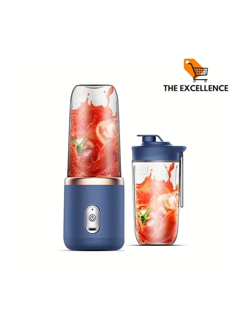 Portable Blender, Fruit Juicer & Water Bottle 2 in 1 Personal Blender For Shakes And Smoothies USB Charging, Fruit Juicer With Double Cup, Multifunctional Juicer personal size blender