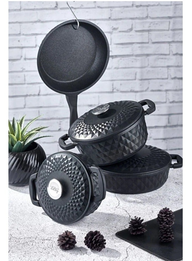 Aarabella Cast Iron 7pcs Cookware Set -Made In Turkey