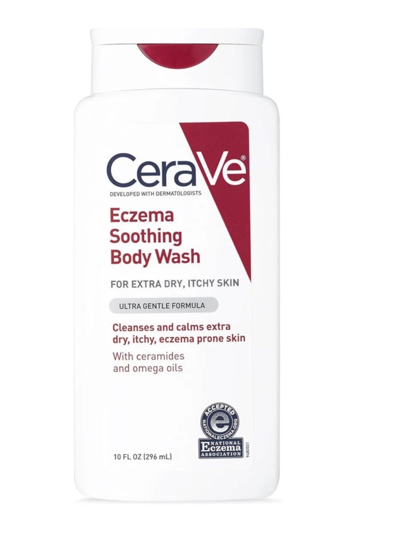 CeraVe Soothing Body Wash for Dry Skin | Bath oil for sensitive, dry, itchy and eczema-prone skin | Free of fragrance, parabens and sulfates | 300 ml