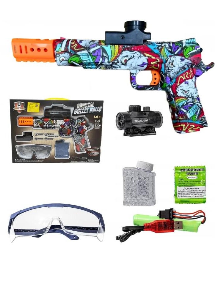 Electric Gel Elite Blaster Automatic Splatter Ball Blaster Eco-Friendly Splat Gun with 6300 Gel Balls for Outdoor Activities, able to Shoot 12 Rounds per Second