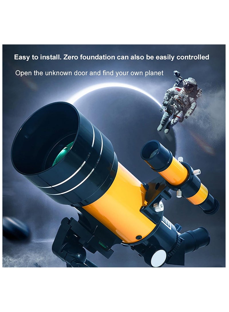 Astronomical Telescope, Direct Viewing Of Stars, With Tripod And Mobile Phone Holder, High-power Monocular Telescope 150X Refractor Bezel, With AstroSolar