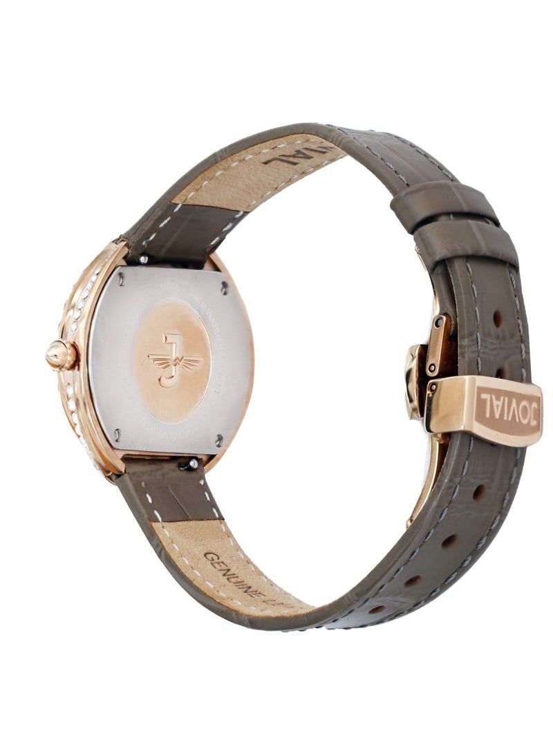 JOVIAL 1662 LRMQ02ZE Women's Fashion Stainless Steel watch, 35mm, Grey