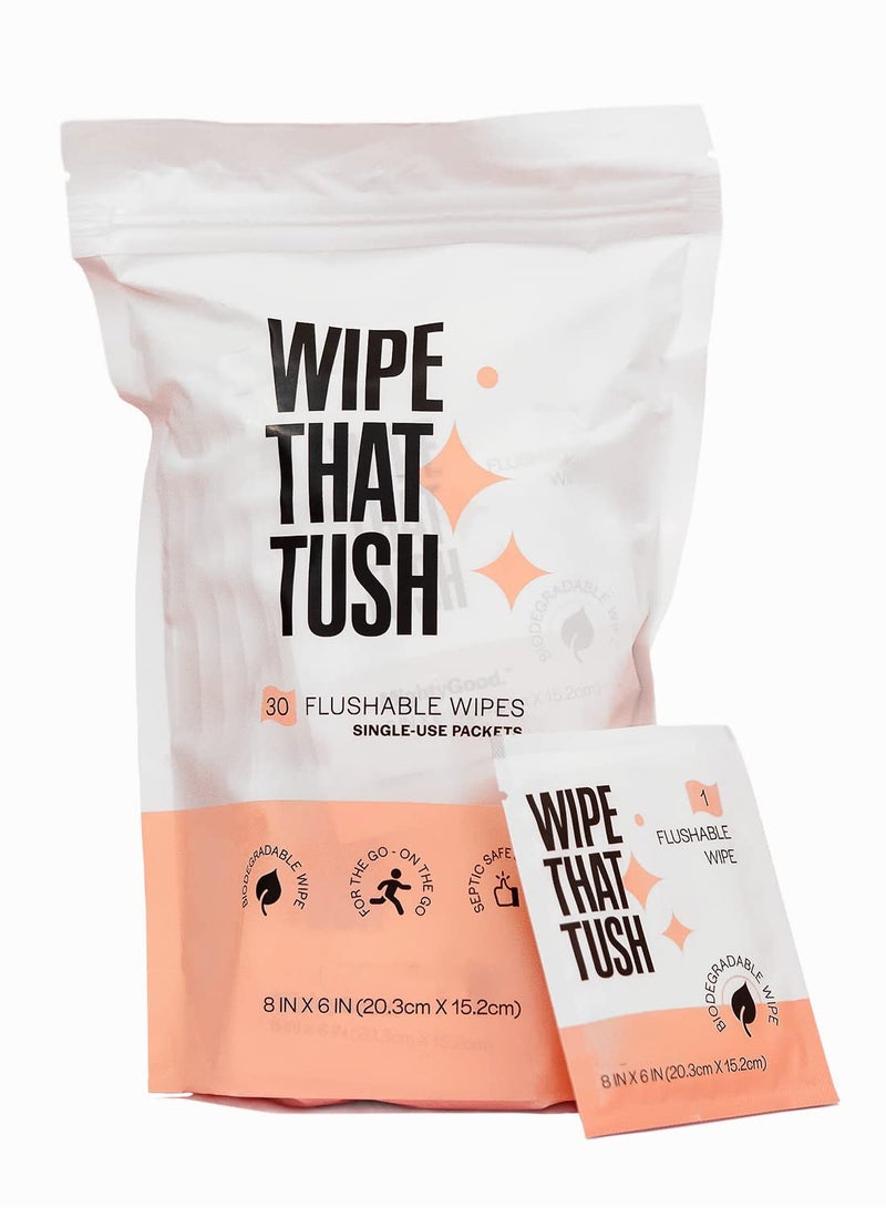 Wet Wipes Individually Wrapped On The Go Flushable Wet Wipes Extra Large Wipes with Aloe Hypoallergenic and Unscented for Adults Body Hand Face Cleaning Travel Bathroom Toilet Use