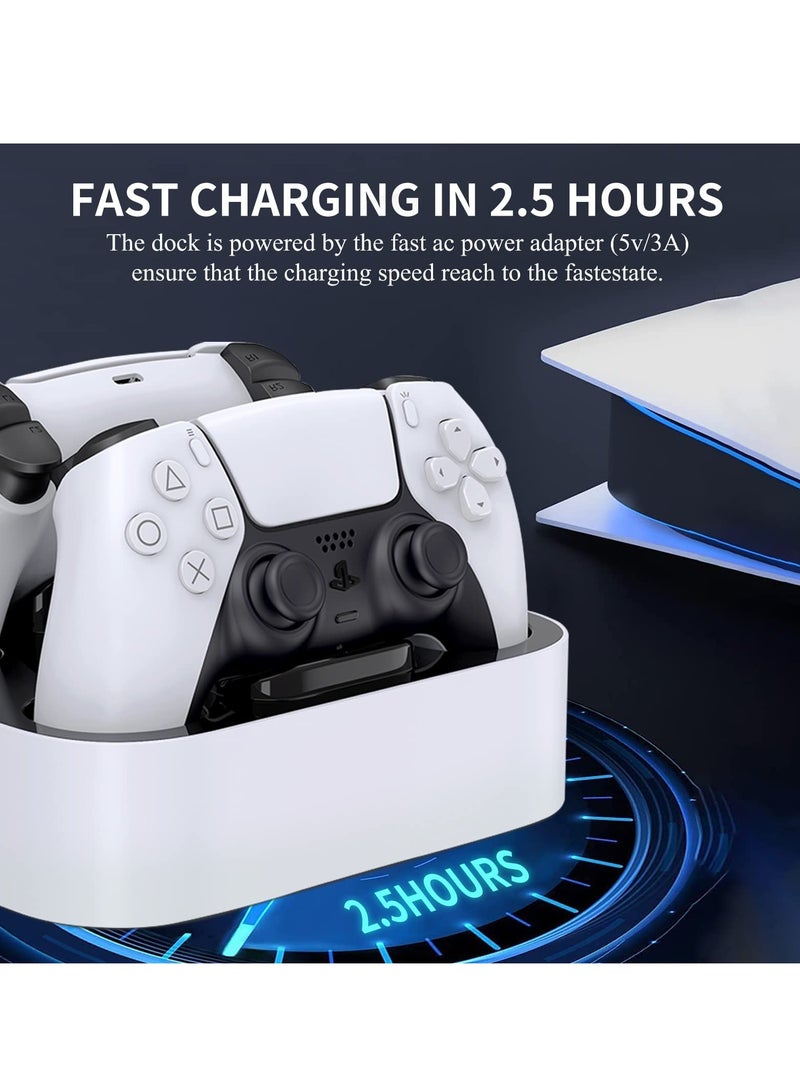 KASTWAVE Controller Charging Station for PS5 DualSense Playstation 5, Dual Charging Dock with LED Indicator, Type-C Fast Charging