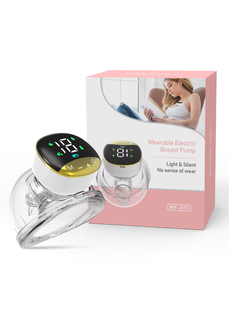 Wearable Breast Pump, Portable & Hands-Free Cordless Breast Pump for Breastmilk, Touch Screen Adjustable 4 Modes and 12 Levels, Silent, Painless