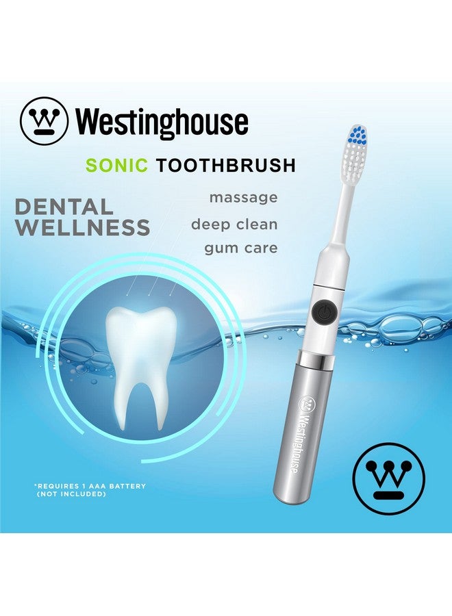 Travel Electric Toothbrush With 2 Brush Heads Sonic Toothbrush Battery Powered Deep Clean Stain & Plaque Removal Electric Toothbrush For Adults And Kids