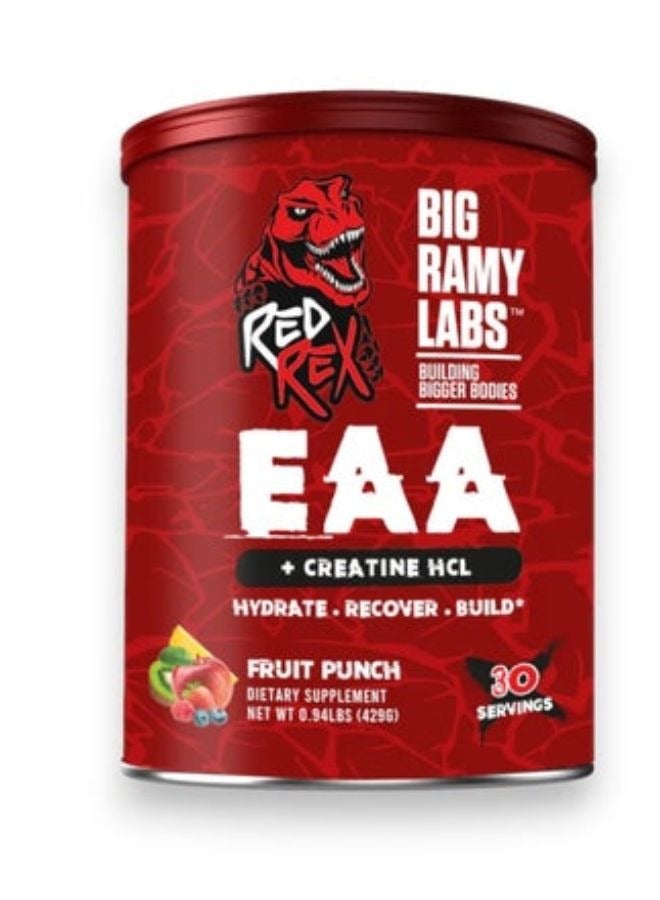 Red Rex EAA Plus Creatine HCL, Fruit Punch Flavour, 30 Servings