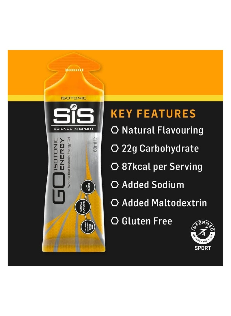 GO Isotonic Energyworld first isotonic energy gel,trusted quality since 1992 natural flavours low sugar, Orange  flavours gels