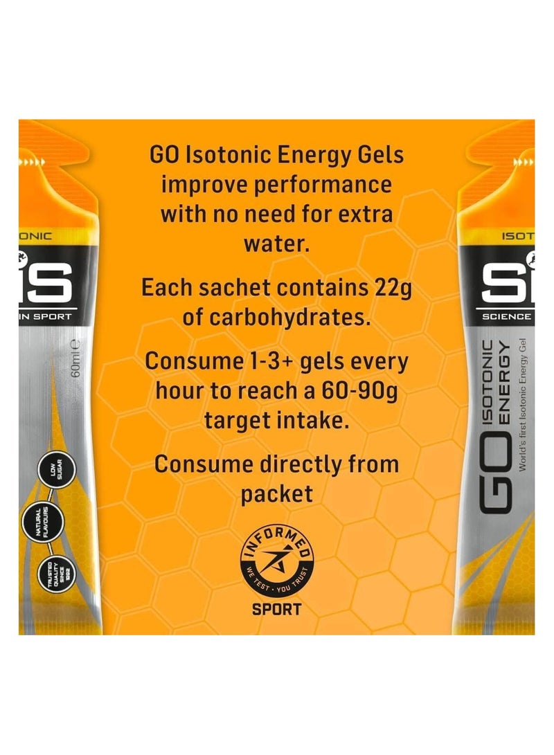 GO Isotonic Energyworld first isotonic energy gel,trusted quality since 1992 natural flavours low sugar, Orange  flavours gels