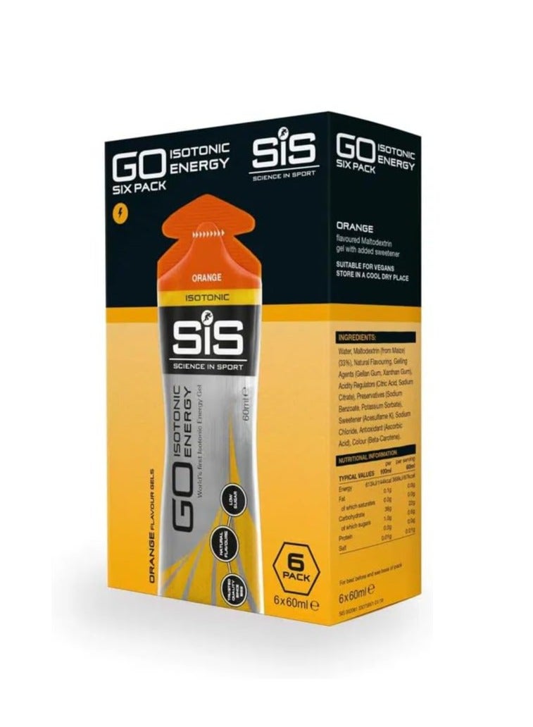 GO Isotonic Energyworld first isotonic energy gel,trusted quality since 1992 natural flavours low sugar, Orange  flavours gels
