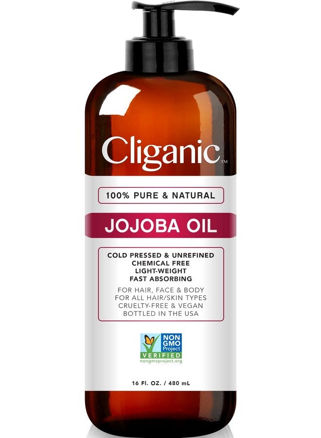 Jojoba Oil Nongmo Bulk 16Oz 100% Pure Natural Cold Pressed Unrefined Hexane Free Oil For Hair & Face