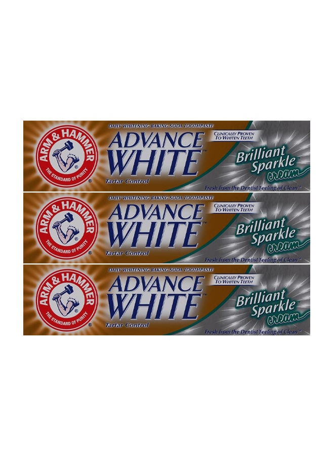 Advance White Tartar Control Toothpaste - Brilliant Sparkle Cream 115g Pack of 3