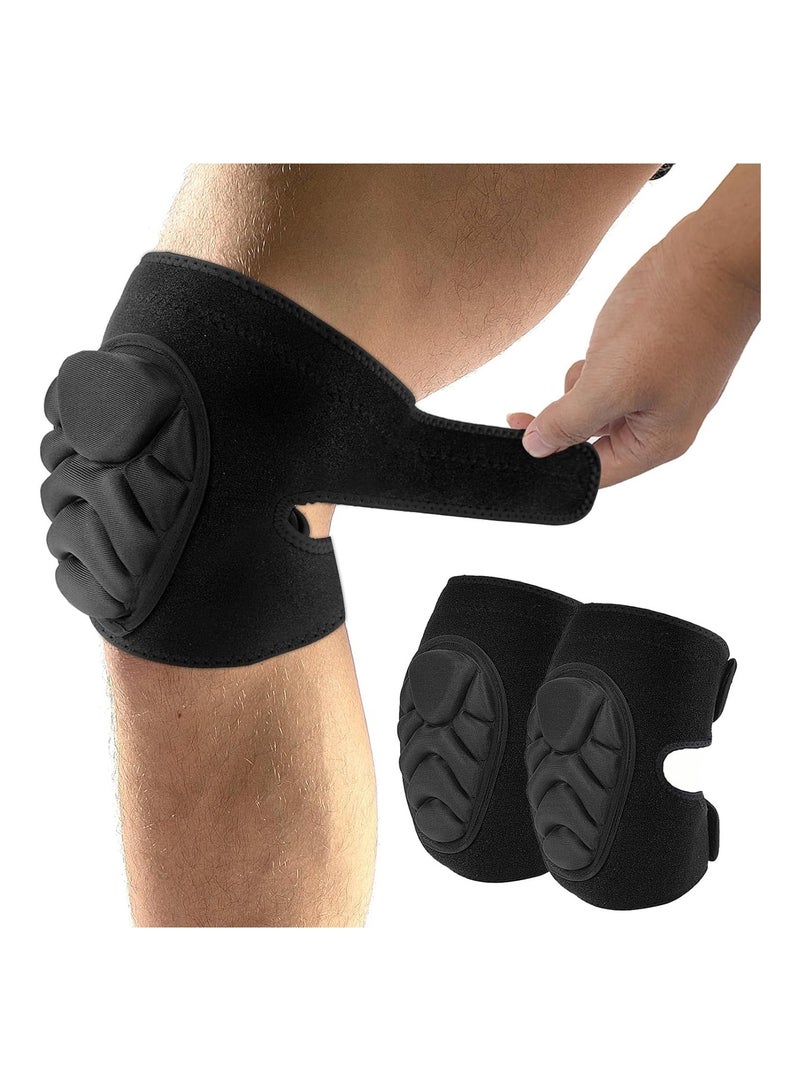 Adult Knee Pads for Gardening, Non-Slip Collision Adjustable Anti-Slip Strap with Thick EVA Foams for House Cleaning, Repairs, Floor Spreading, Volleyball, Soccer, Dance (Large)