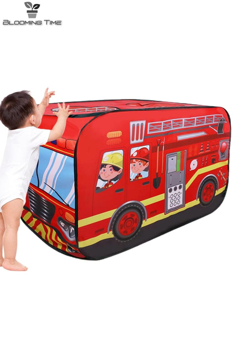 Children's Fire Truck Pop-Up Play Tent Indoor And Outdoor Pretend Fire Truck Play Room