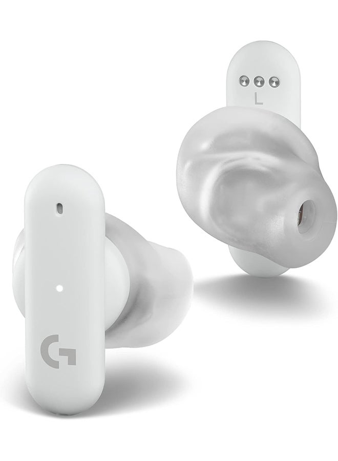 Logitech G FITS True Wireless Gaming Earbuds, Custom Moulded Fit, LIGHTSPEED + Bluetooth, Four Beamforming Microphones, PC, Mac, PS5, PS4, Mobile, Nintendo Switch - White