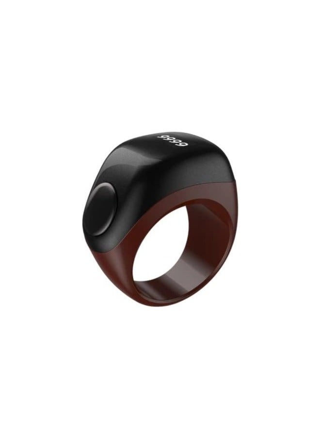 Smart Male Ring Tasbih Flex (F01) Plastic Version 3 Sizes Muslim Prayer Reminder Prayer Timing OLED Display Tasbih Counter Smart Ring - Tasbih (Brown)