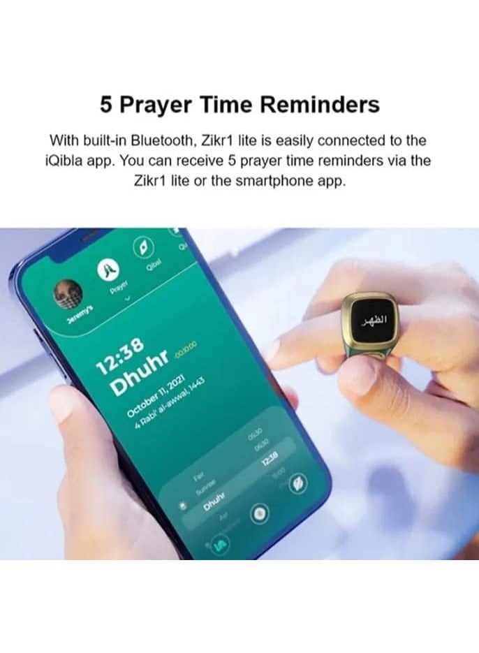Smart Male Ring Tasbih Flex (F01) Plastic Version 3 Sizes Muslim Prayer Reminder Prayer Timing OLED Display Tasbih Counter Smart Ring - Tasbih (Brown)