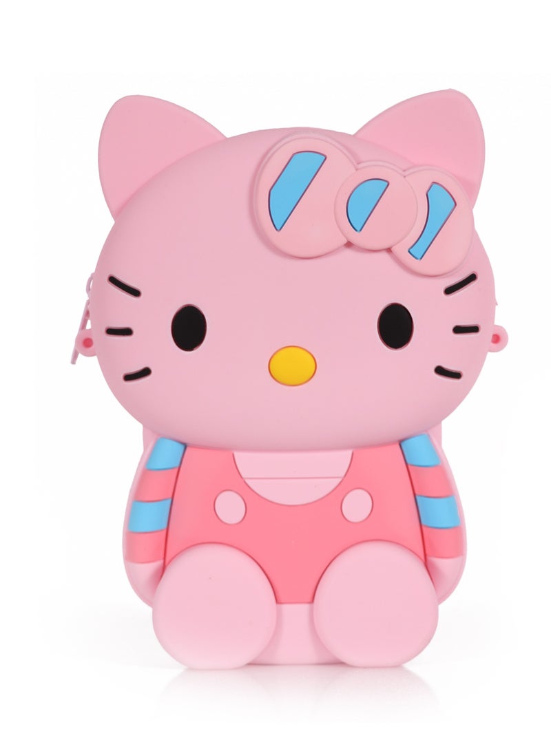 Ogi Mogi Toys Mini Silicone Fidget Bag with Adjustable Strap, Pink Cat