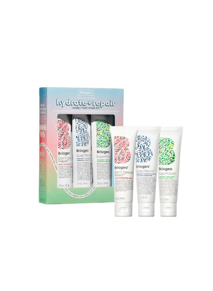 BRIOGEO THE ULTIMATE HYDRATE AND REPAIR HAIR AND SCALP MASK KIT