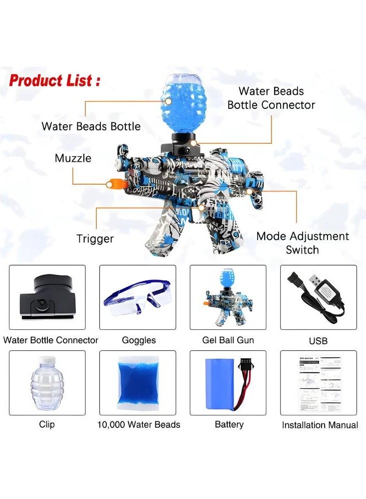 k47 Electric Gun Splatter Ball Gel Blaster with 1000 Water Beads and Goggles | Automatic is Eco Friendly Outdoor Activities Team Game for Kids