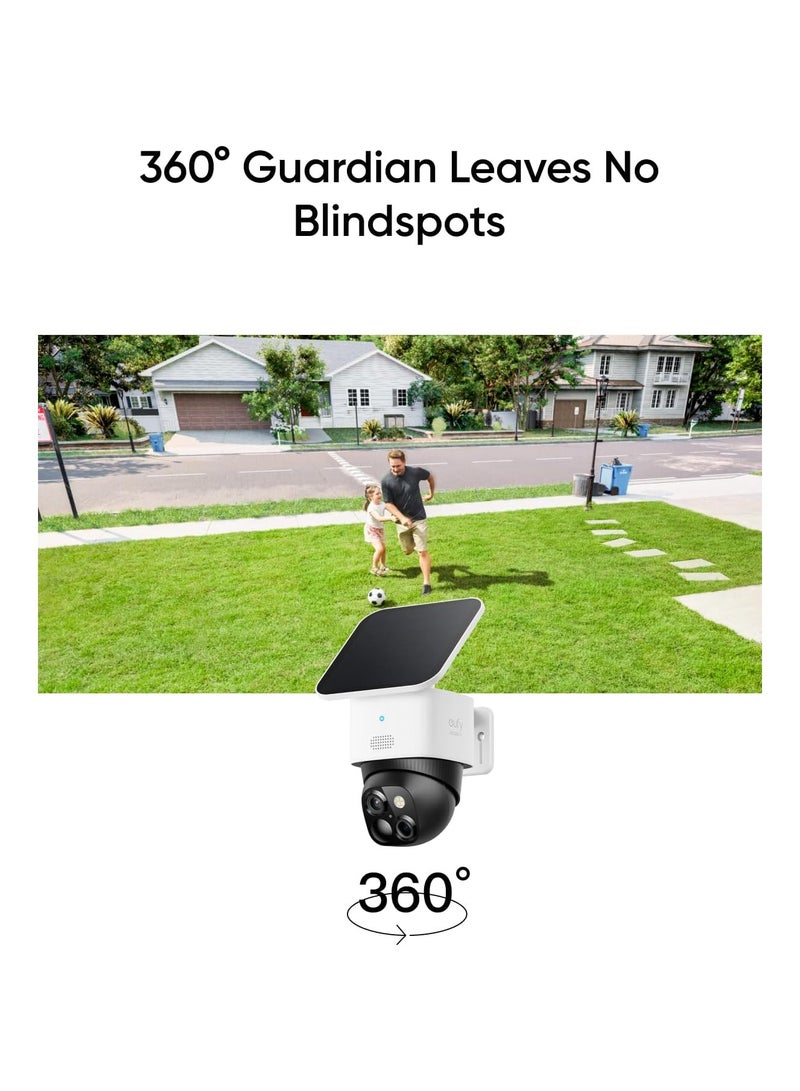 Security Solo Cam S340 With Solar Security Camera And Wireless Outdoor Camera 360° Pan & Tilt Surveillance 2.4 GHz Wi-Fi, No Monthly Fee