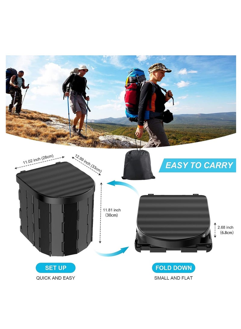 Portable Toilet for Camping, Portable Toilet for Adults, Portable Potty for Adults, Folding Waterproof Porta Potty for Camping, Car, Bucket, Travel, Outdoor, Hiking, Trips, Boat, Beach, Tent