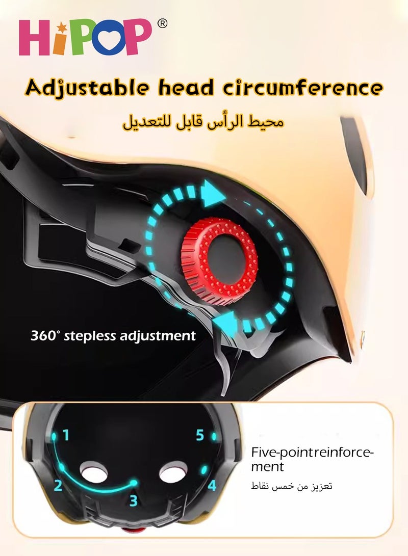 7 in 1 Kids Helmet of Scooter,Skateboard and Bike,Adjustable Children Riding Protective Gear,All-Round Protection,Send Crown Ornament,Children's Bicycle Protection Equipment 3-14 Age